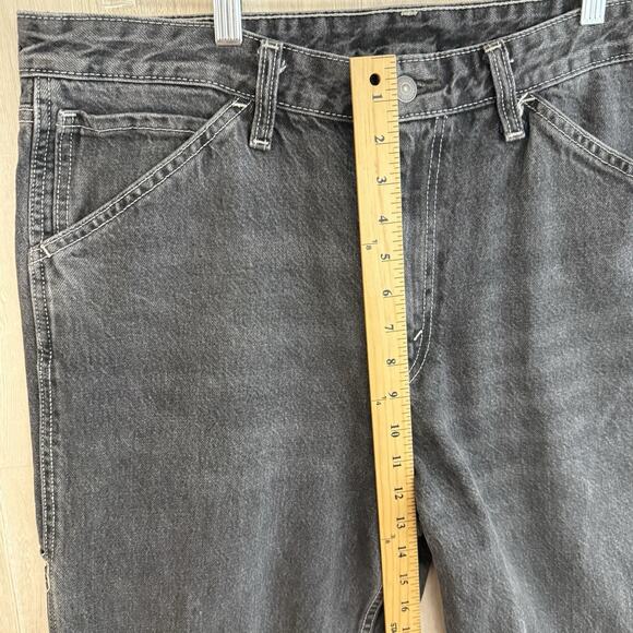 Levis Carpenter Jeans Mens 36x30** Faded Black Loose Baggy Grunge Raw Hem READ - Picture 14 of 16